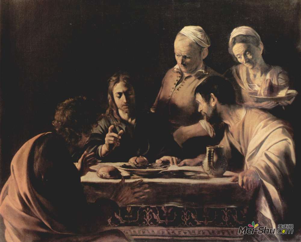 卡拉瓦乔(Caravaggio)高清作品《以马忤斯的晚餐》