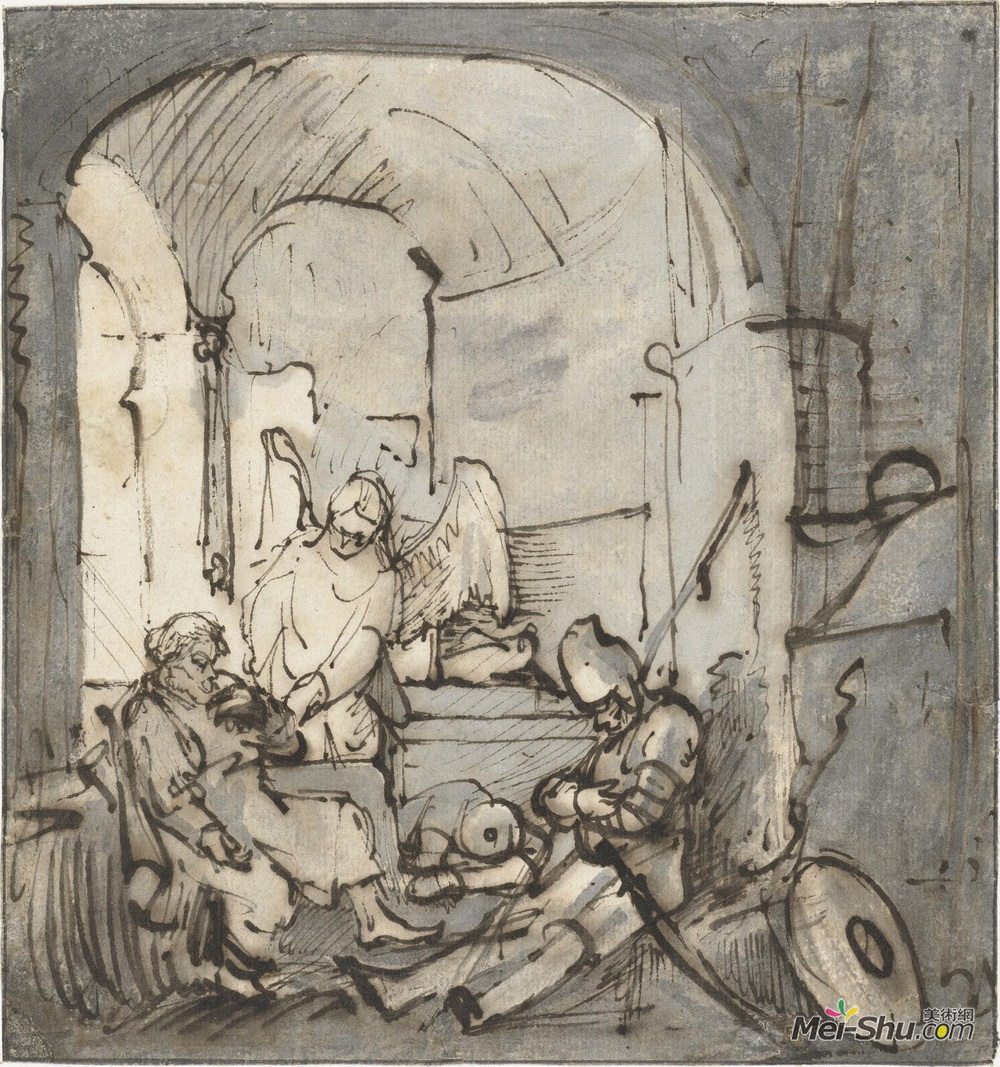 卡雷尔·法布里蒂乌斯(Carel Fabritius)高清作品《圣彼得被释放出狱》