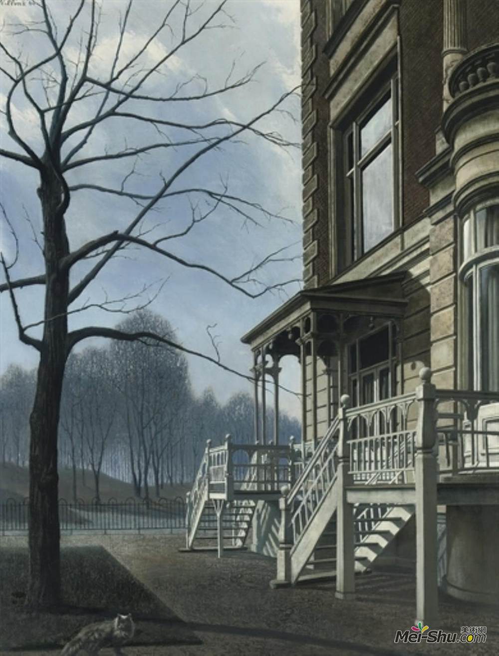 阿尔伯特卡勒尔威林克(Carel Willink)高清作品《有两个楼梯的房子》