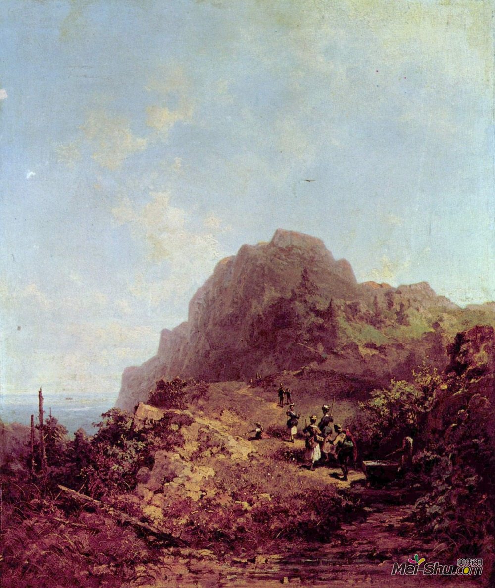 卡尔·施皮茨韦格(Carl Spitzweg)高清作品《徒步旅行（杜克之旅）》