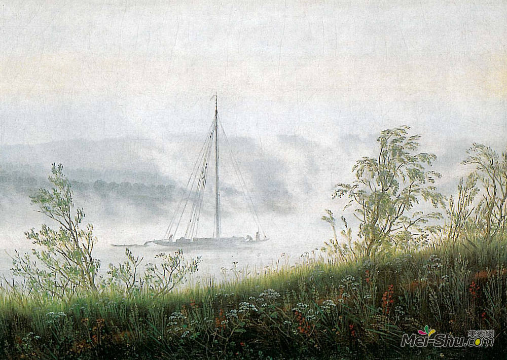 卡斯珀尔·大卫·弗里德里希(Caspar David Friedrich)高清作品《Elbschiff in early morning fog》