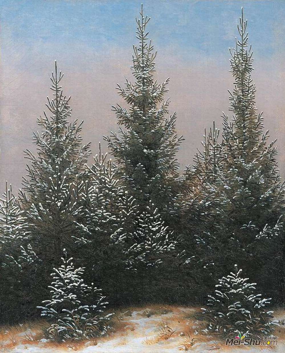 卡斯珀尔·大卫·弗里德里希(Caspar David Friedrich)高清作品《雪中的冷杉》
