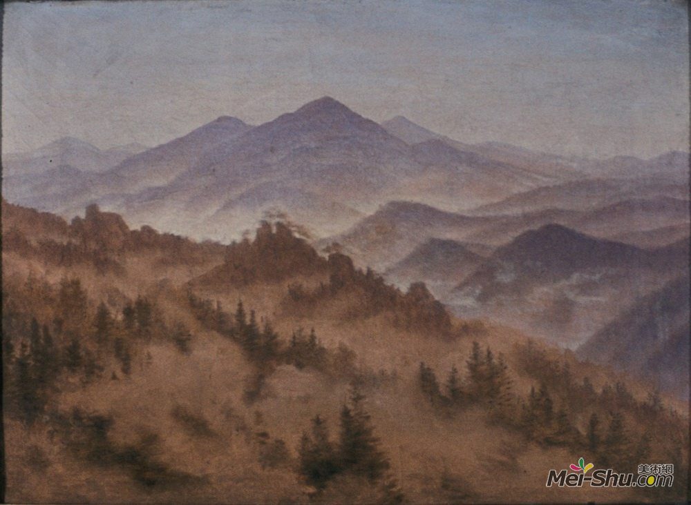 卡斯珀尔·大卫·弗里德里希(Caspar David Friedrich)高清作品《与波希米亚瑞士的罗森伯格》