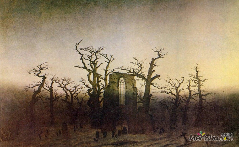 卡斯珀尔·大卫·弗里德里希(Caspar David Friedrich)高清作品《奥克伍德的修道院》