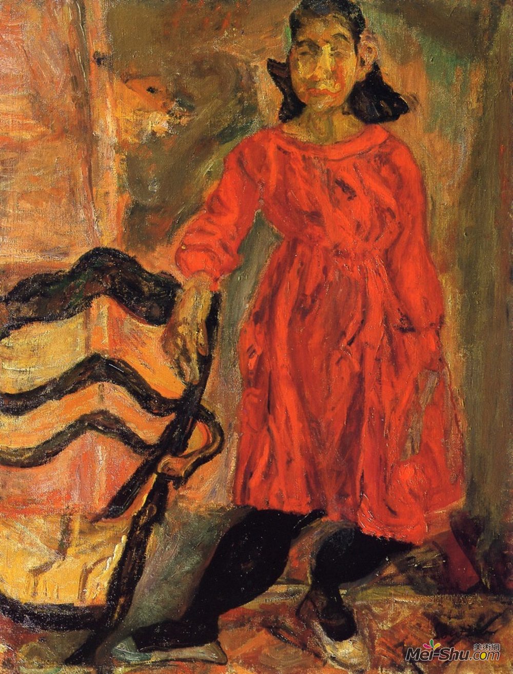 柴姆·苏丁(Chaim Soutine)高清作品《穿红衣服的女孩》