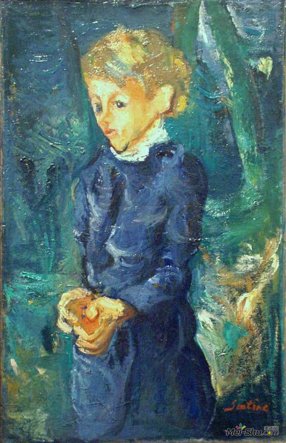 柴姆·苏丁(Chaim Soutine)高清作品《穿蓝衣服的女孩》