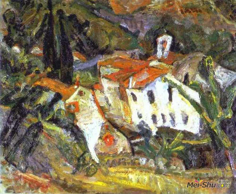 柴姆·苏丁(Chaim Soutine)高清作品《樱桃山景》