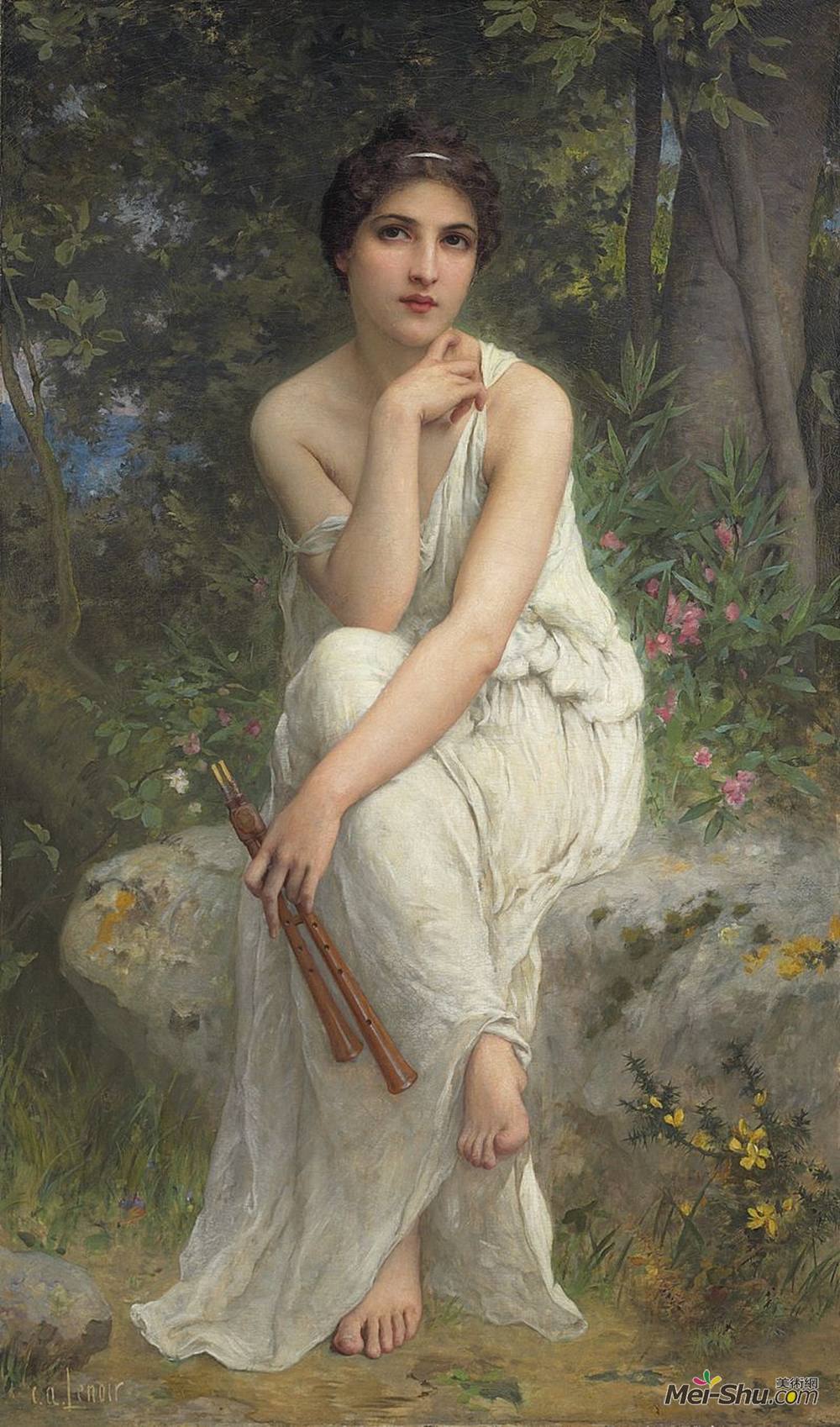 查尔斯·阿玛布尔·勒努瓦(Charles-Amable Lenoir)高清作品《笛子演奏者》