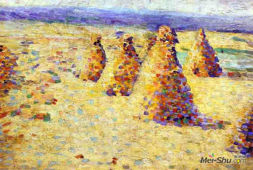 查尔斯·安格朗(Charles Angrand)高清作品《干草里克斯在诺曼底》