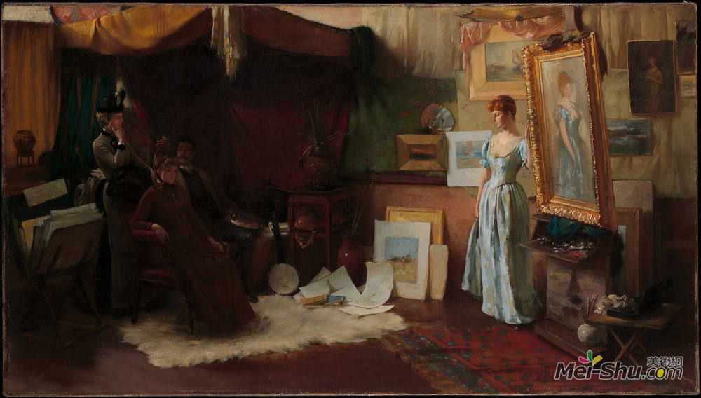 查尔斯·考特尼·柯伦(Charles Courtney Curran)高清作品《公正的批评家》