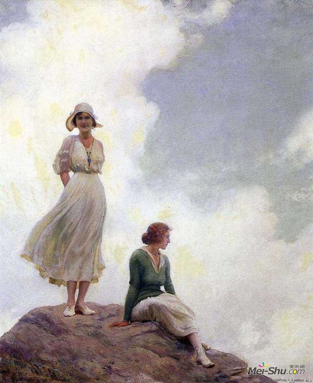 查尔斯·考特尼·柯伦(Charles Courtney Curran)高清作品《漂砾》