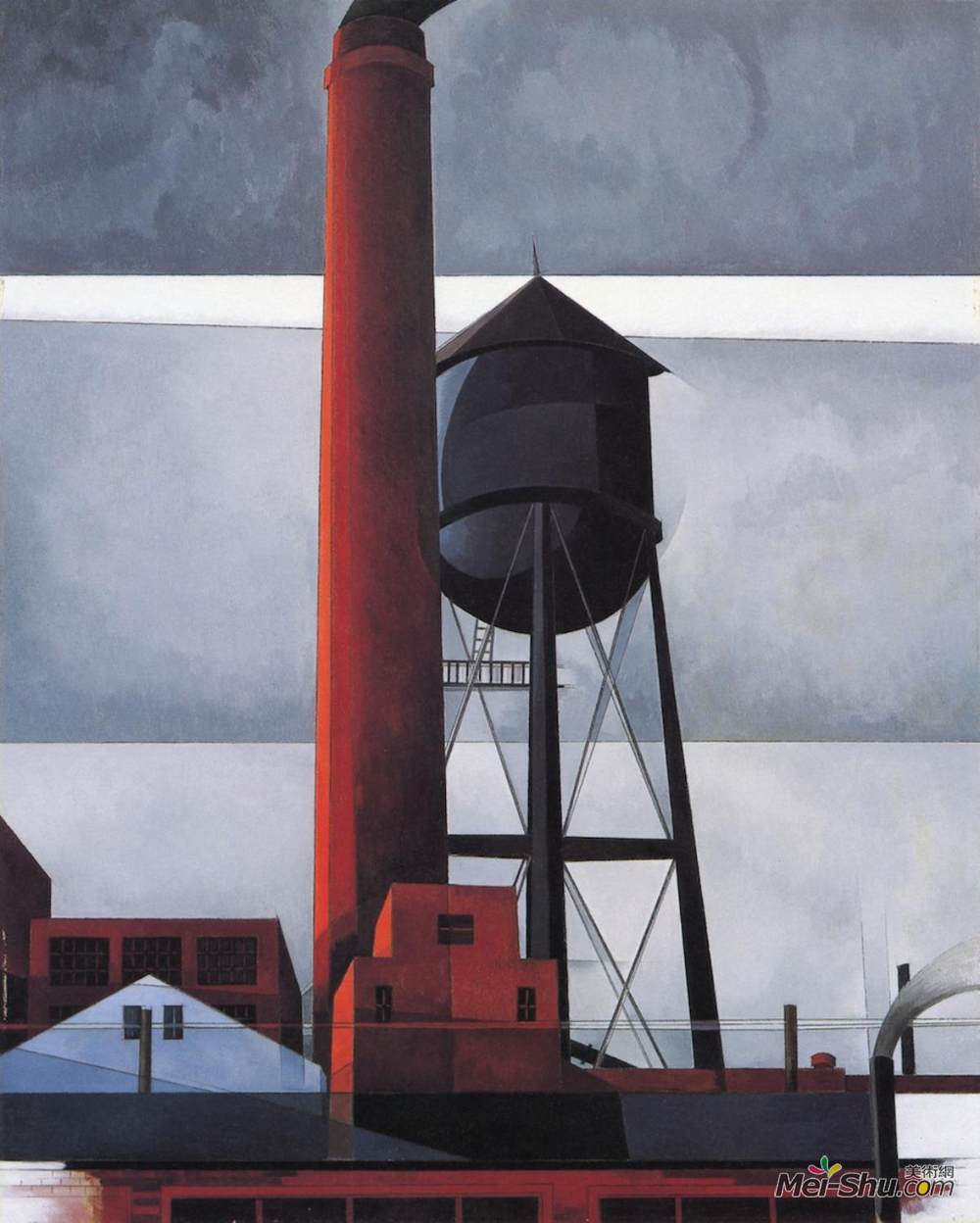 查尔斯·德穆斯(Charles Demuth)高清作品《烟囱水塔》