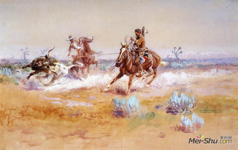 查尔斯·拉塞尔(Charles M. Russell)高清作品《墨西哥》
