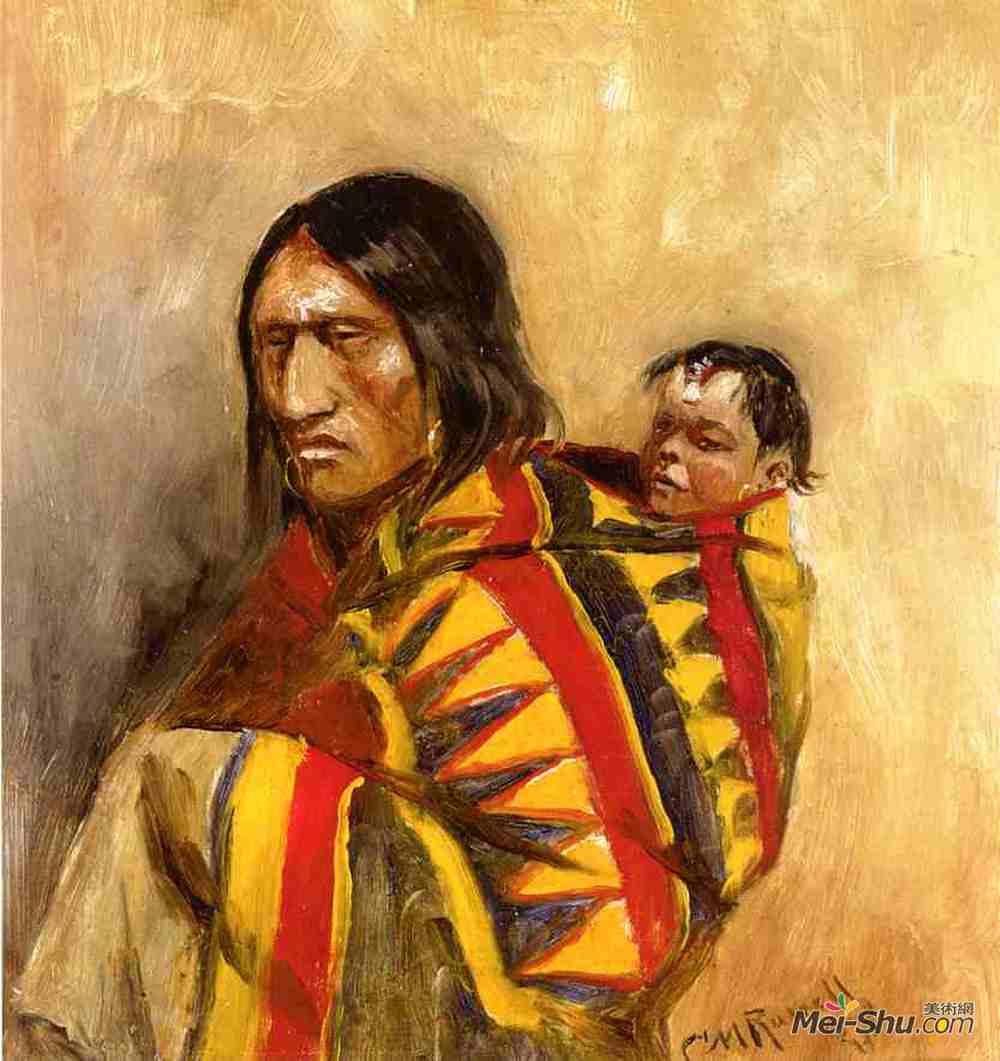 查尔斯·拉塞尔(Charles M. Russell)高清作品《铁皮女人的石头》