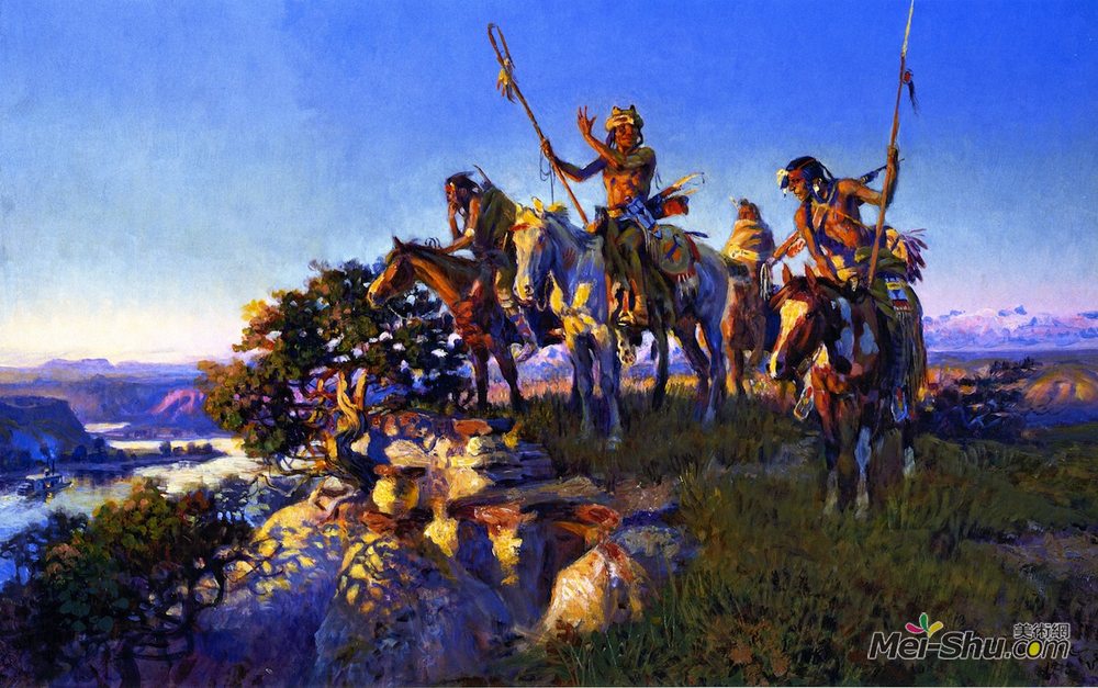 查尔斯·拉塞尔(Charles M. Russell)高清作品《救火艇》