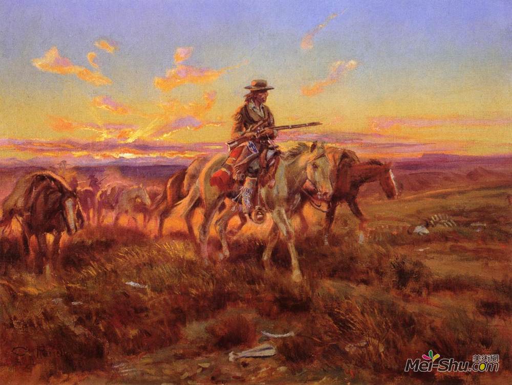 查尔斯·拉塞尔(Charles M. Russell)高清作品《自由贸易者》