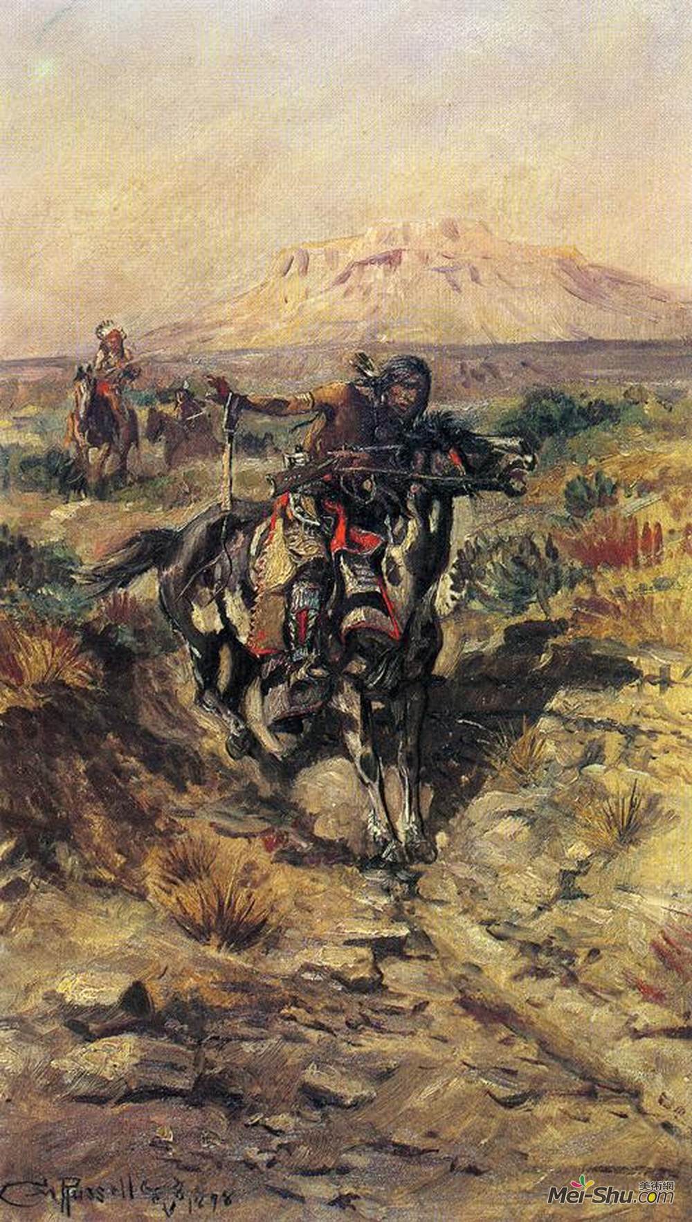 查尔斯·拉塞尔(Charles M. Russell)高清作品《童子军》