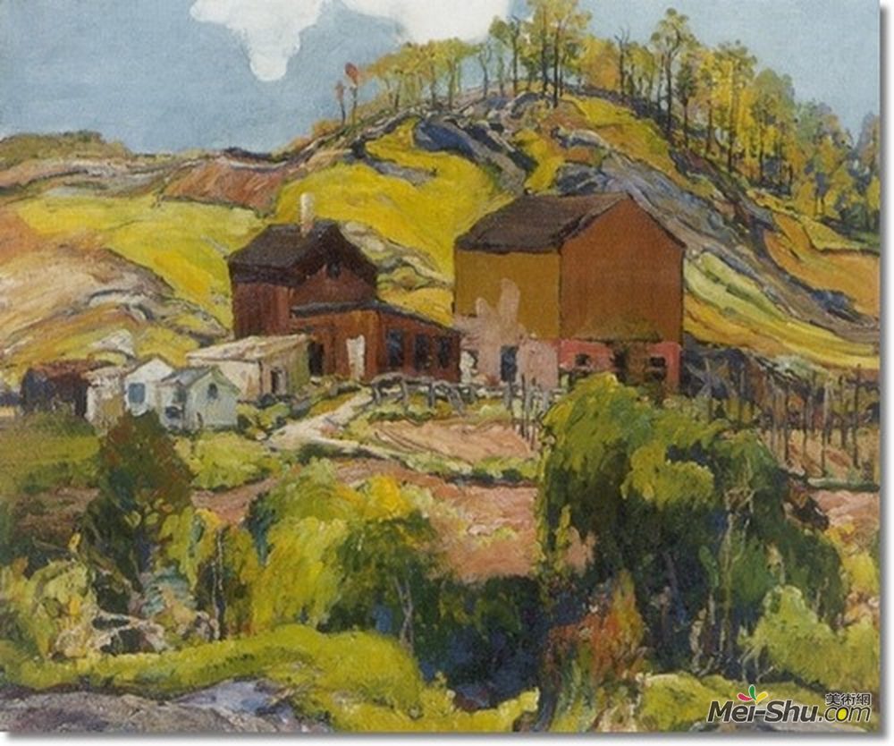 查尔斯·赖费尔(Charles Reiffel)高清作品《丘陵山地住宅》