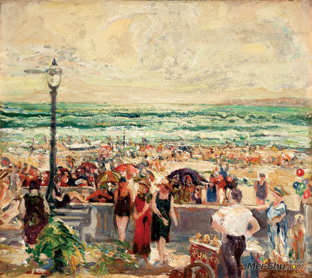 查尔斯·赖费尔(Charles Reiffel)高清作品《米申海滩假日》