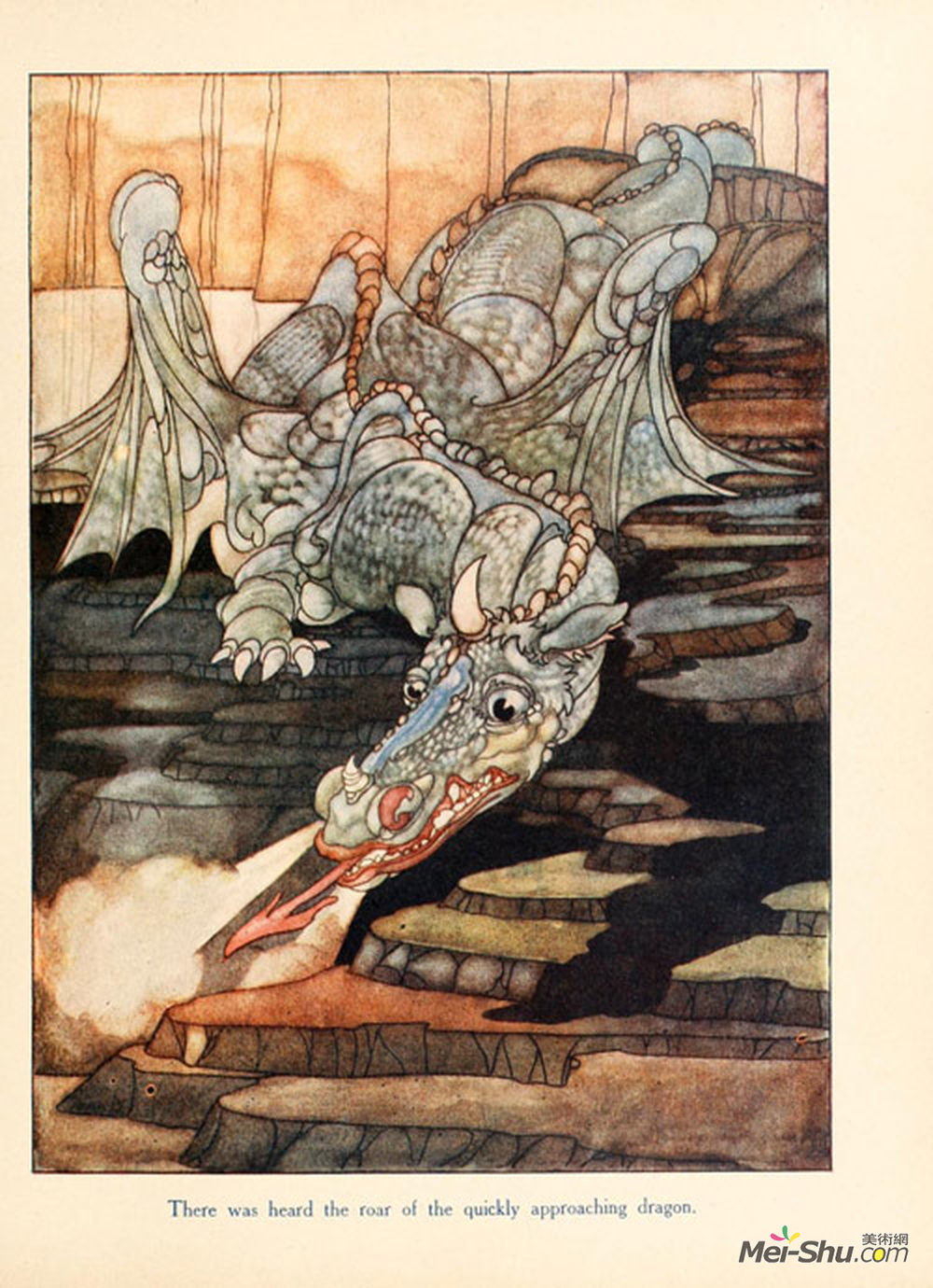 查尔斯·罗宾逊(Charles Robinson)高清作品《有人听到那快接近的巨龙的吼声。》