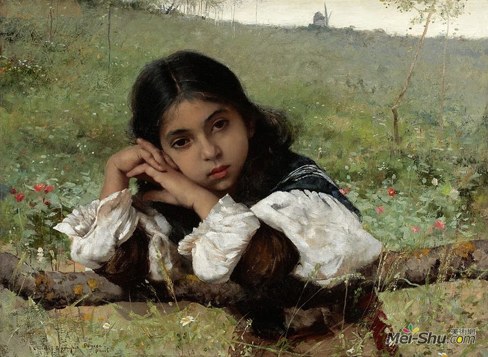 查尔斯·斯普拉格·皮尔斯(Charles Sprague Pearce)高清作品《体贴的时刻》