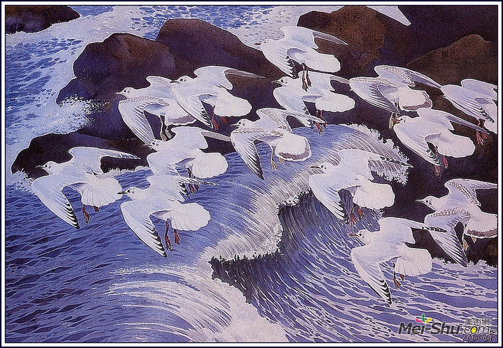 查尔斯·图尼克利夫(Charles Tunnicliffe)高清作品《黑头鸥》