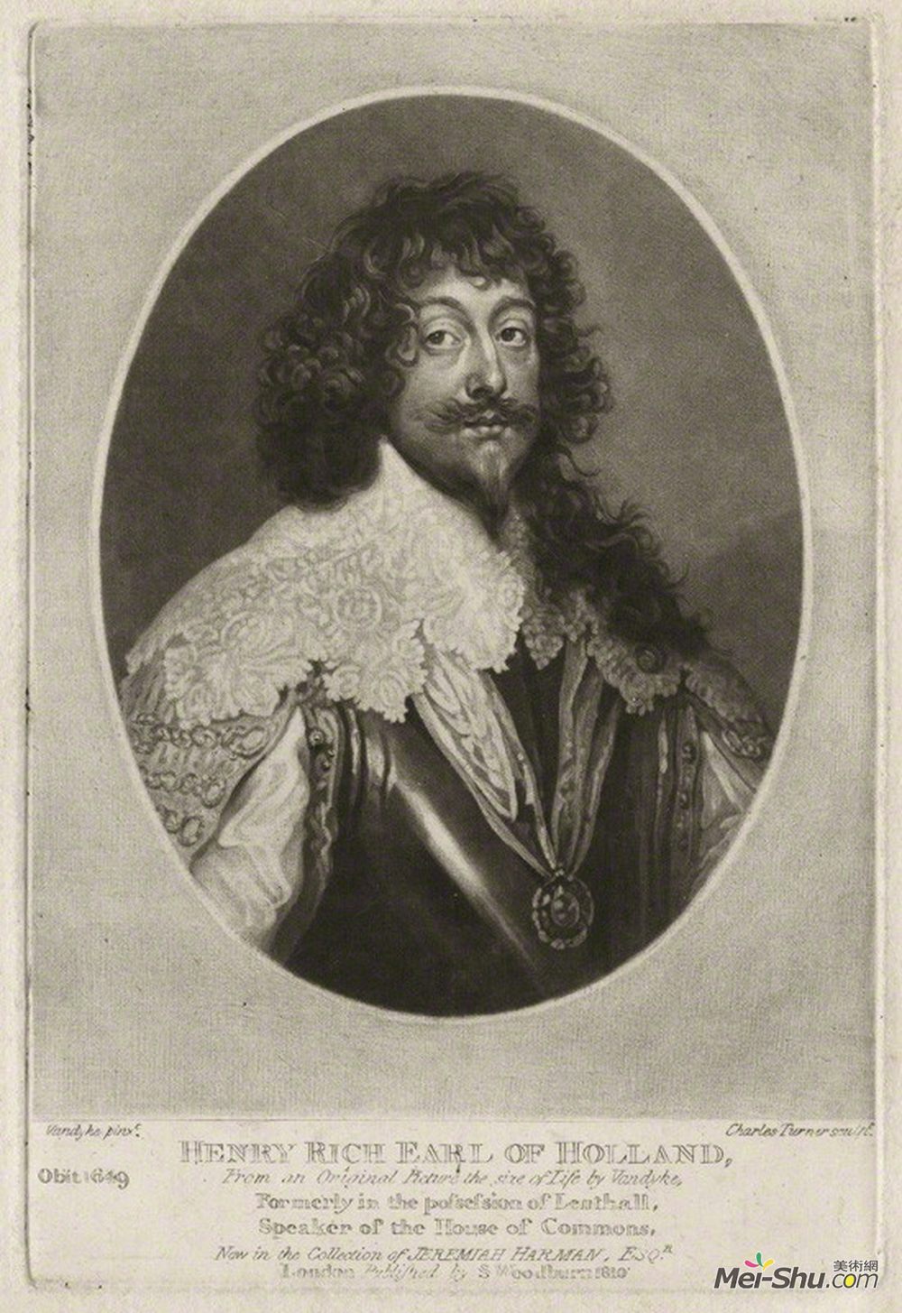 查尔斯·特尔纳(Charles Turner)高清作品《Henry Rich, 1st Earl of Holland》