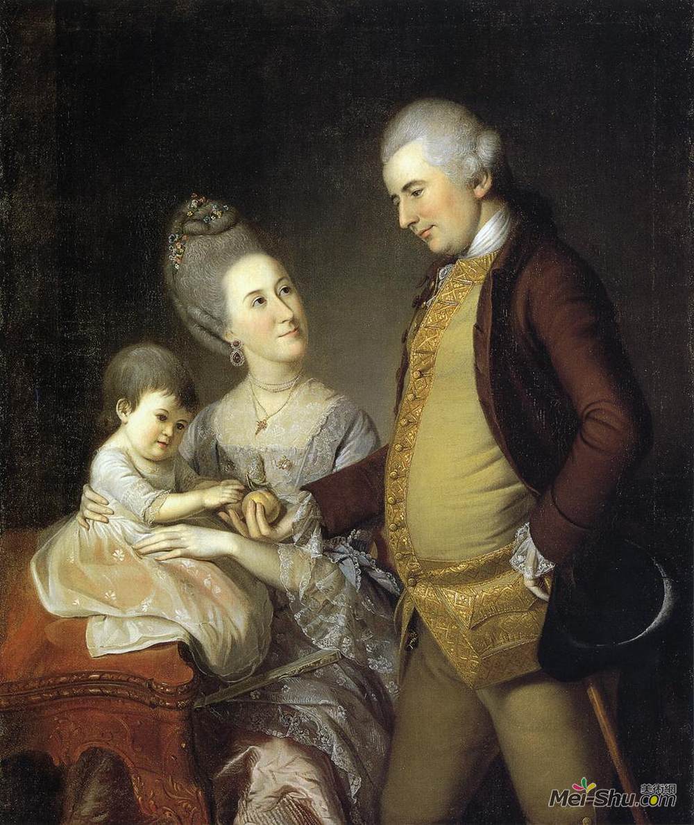 查尔斯·威尔森·皮尔(Charles Willson Peale)高清作品《John Cadwalader Family》