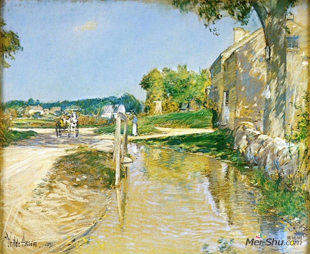 施尔德·哈森(Childe Hassam)高清作品《乡间小路》