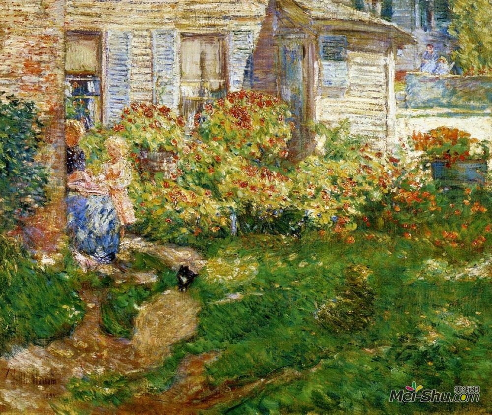 施尔德·哈森(Childe Hassam)高清作品《渔民小屋》