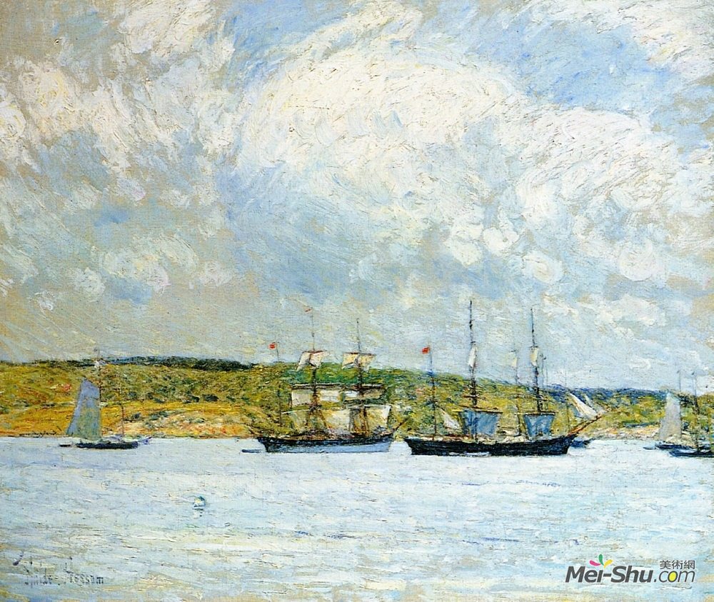 施尔德·哈森(Childe Hassam)高清作品《一艘船的游行》