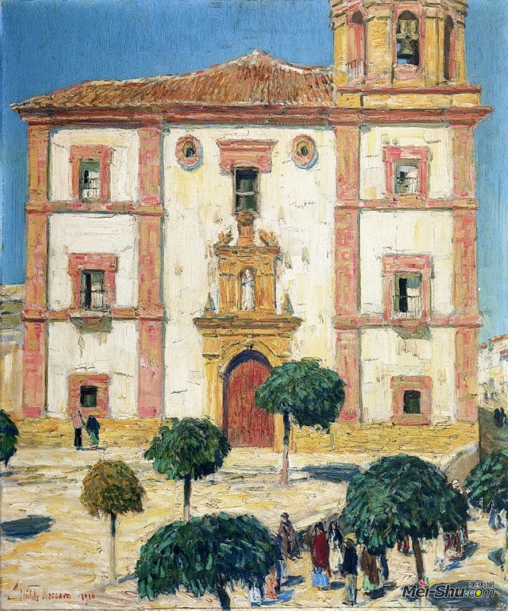 施尔德·哈森(Childe Hassam)高清作品《隆达大教堂》