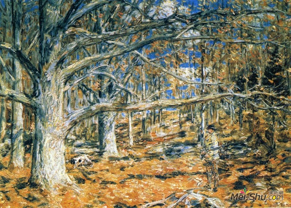 施尔德·哈森(Childe Hassam)高清作品《康涅狄格狩猎现场》