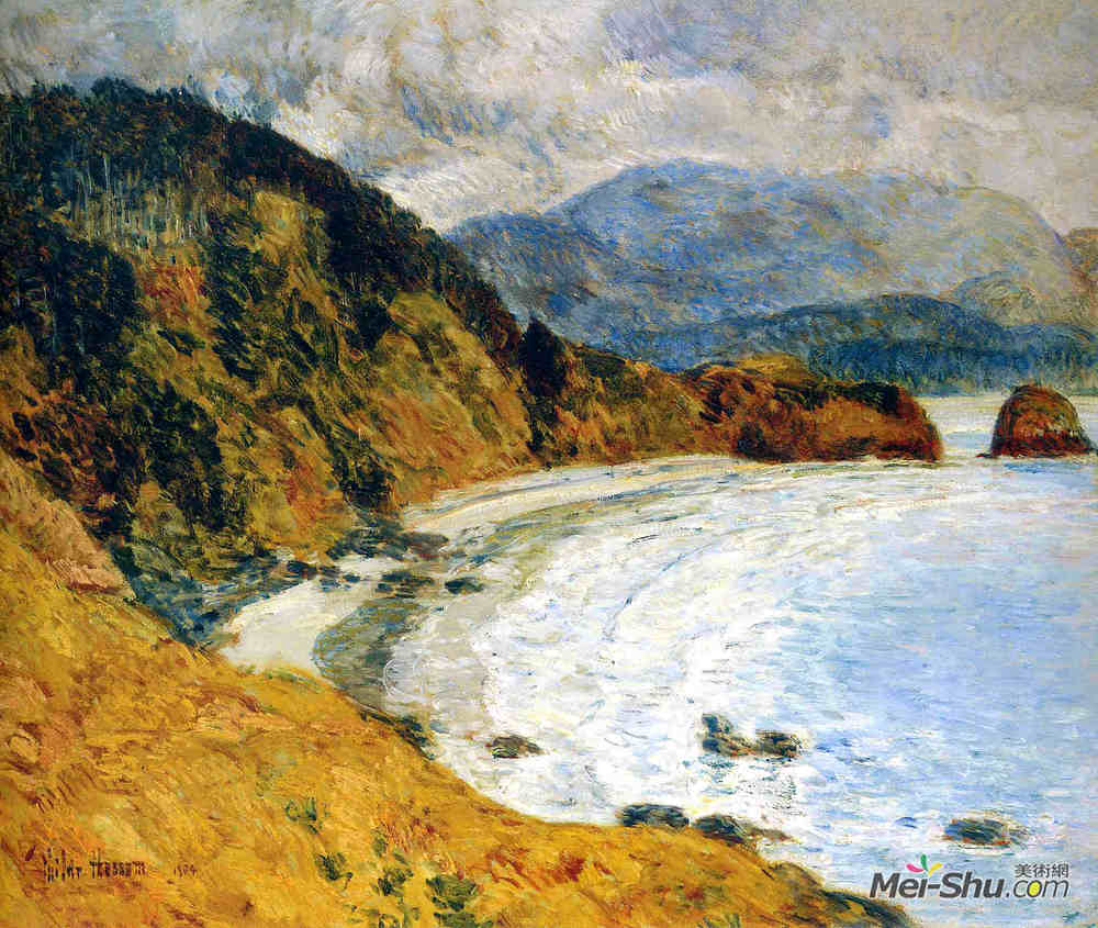 施尔德·哈森(Childe Hassam)高清作品《俄勒冈埃科拉海滩》