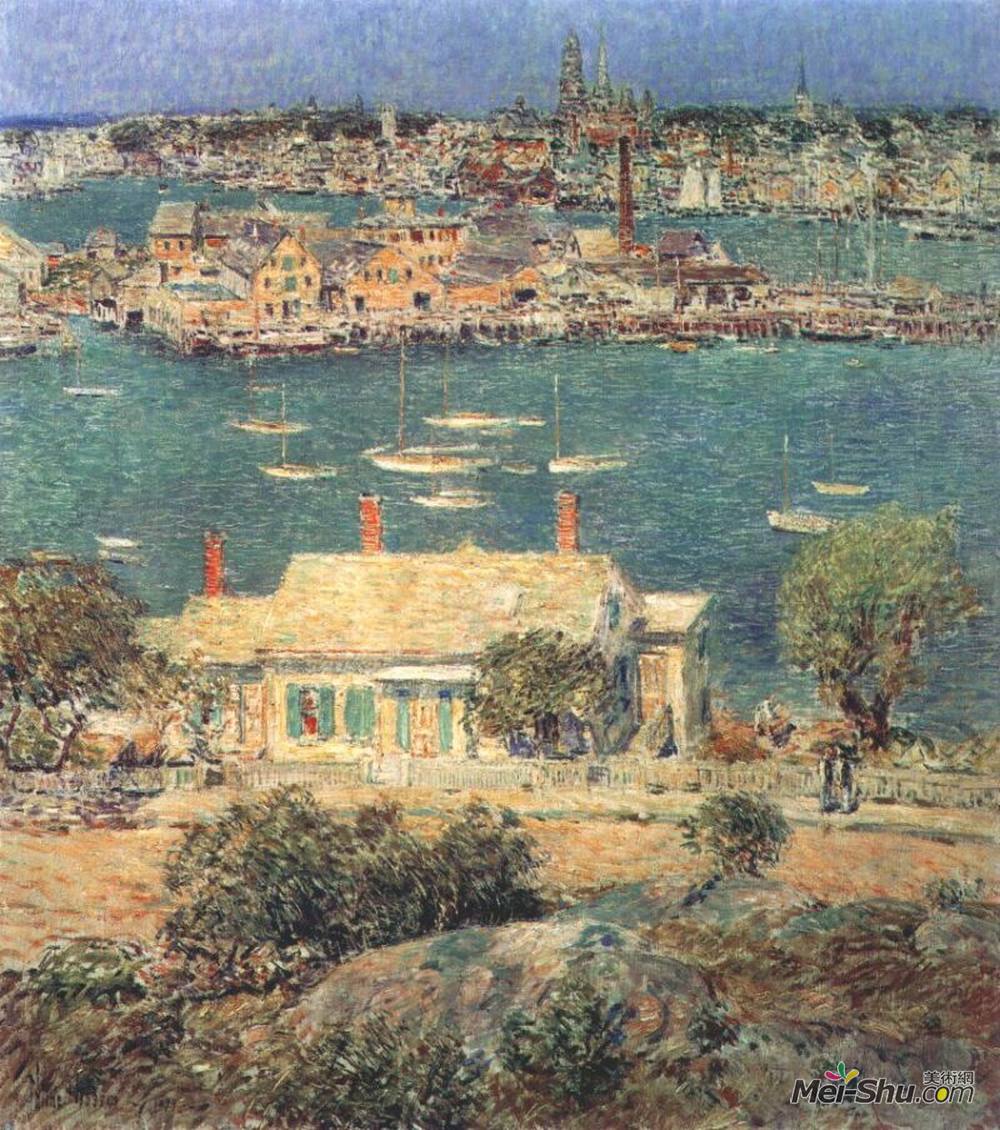 施尔德·哈森(Childe Hassam)高清作品《格洛斯特港》