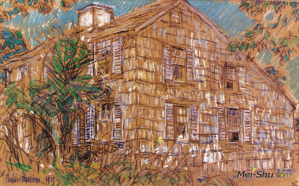 施尔德·哈森(Childe Hassam)高清作品《甜蜜家园》