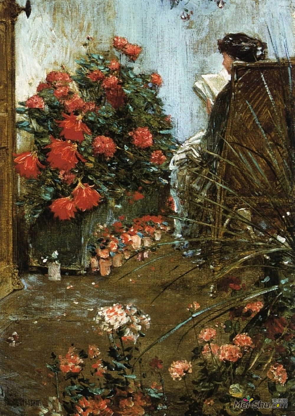 施尔德·哈森(Childe Hassam)高清作品《在维勒勒贝尔花园》
