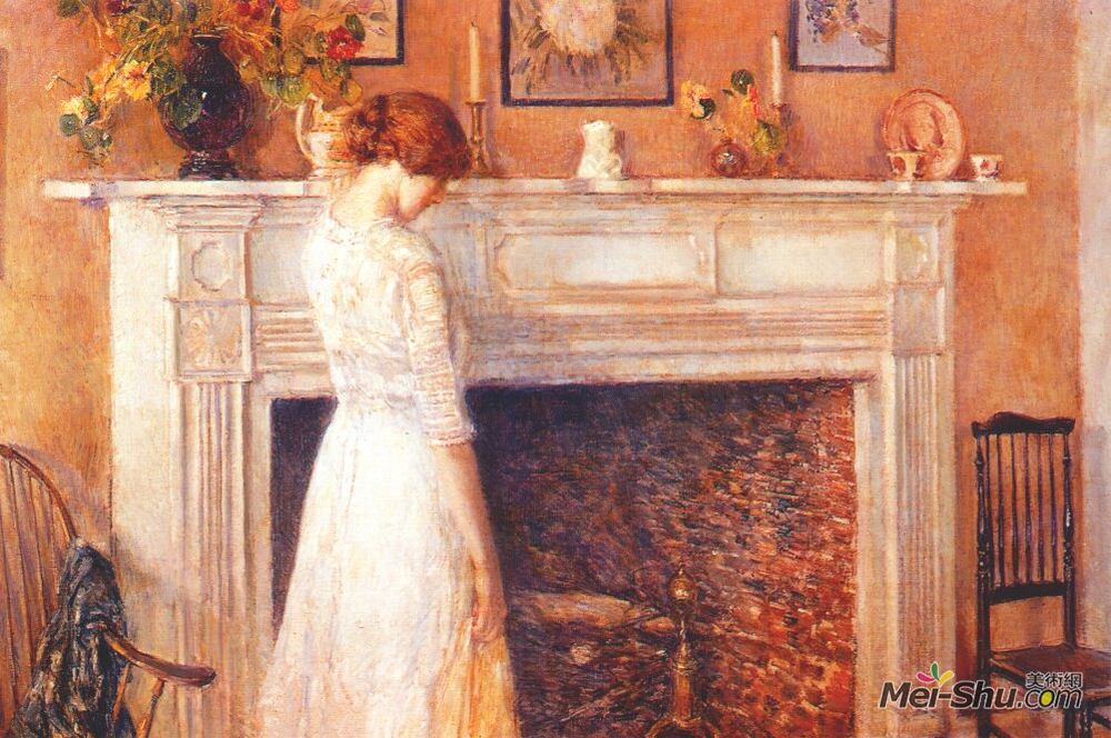 施尔德·哈森(Childe Hassam)高清作品《在旧房子里》