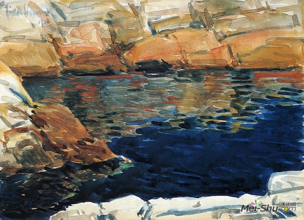 施尔德·哈森(Childe Hassam)高清作品《寻找绿柱石池》