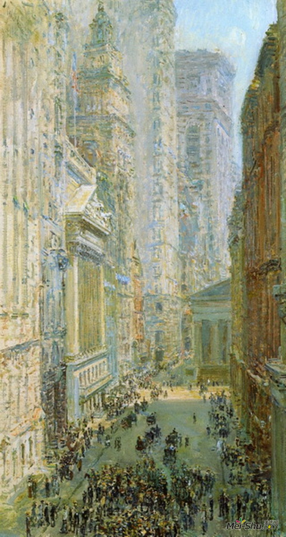 施尔德·哈森(Childe Hassam)高清作品《下曼哈顿（又名宽阔的街道）》