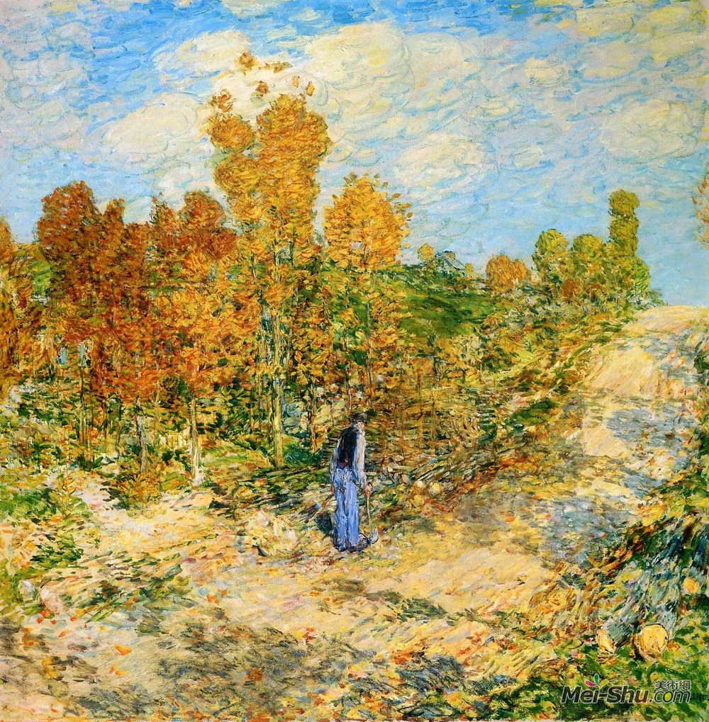 施尔德·哈森(Childe Hassam)高清作品《新英格兰路》