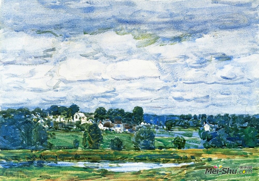 施尔德·哈森(Childe Hassam)高清作品《Newfields, New Hampshire》