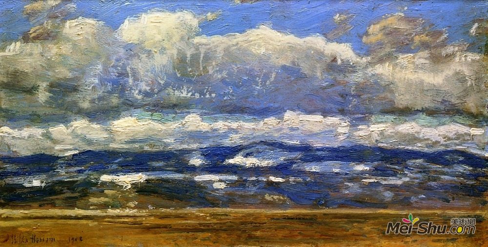 施尔德·哈森(Childe Hassam)高清作品《跨越大鸿沟》