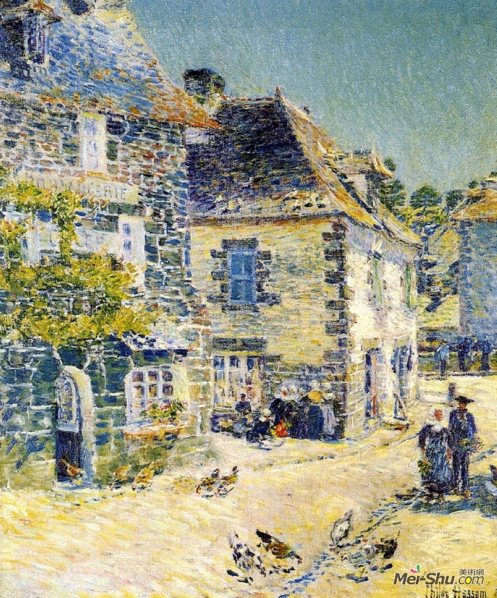 施尔德·哈森(Childe Hassam)高清作品《杜邦一杆，正午》