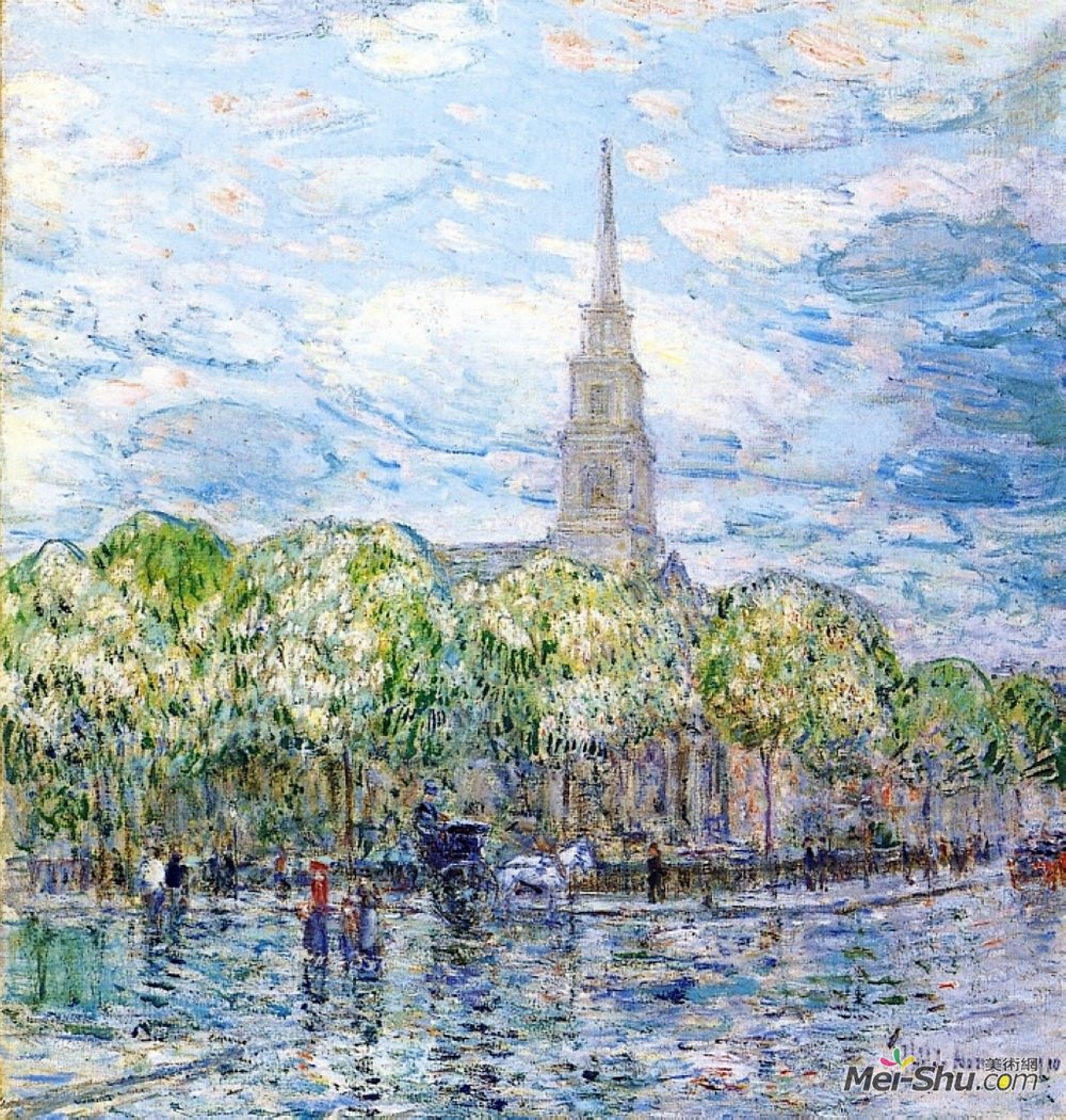 施尔德·哈森(Childe Hassam)高清作品《Saint Mark's in the Bowery》