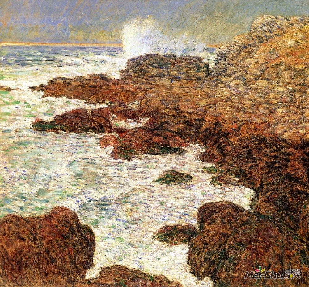 施尔德·哈森(Childe Hassam)高清作品《Seaweed and Surf, Appledore》