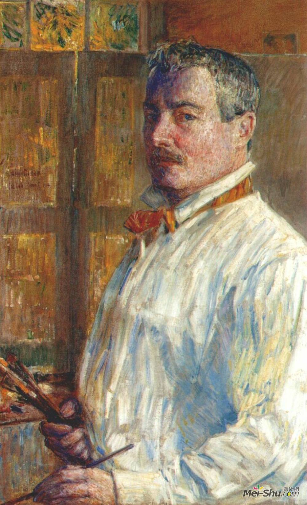 施尔德·哈森(Childe Hassam)高清作品《自画像》
