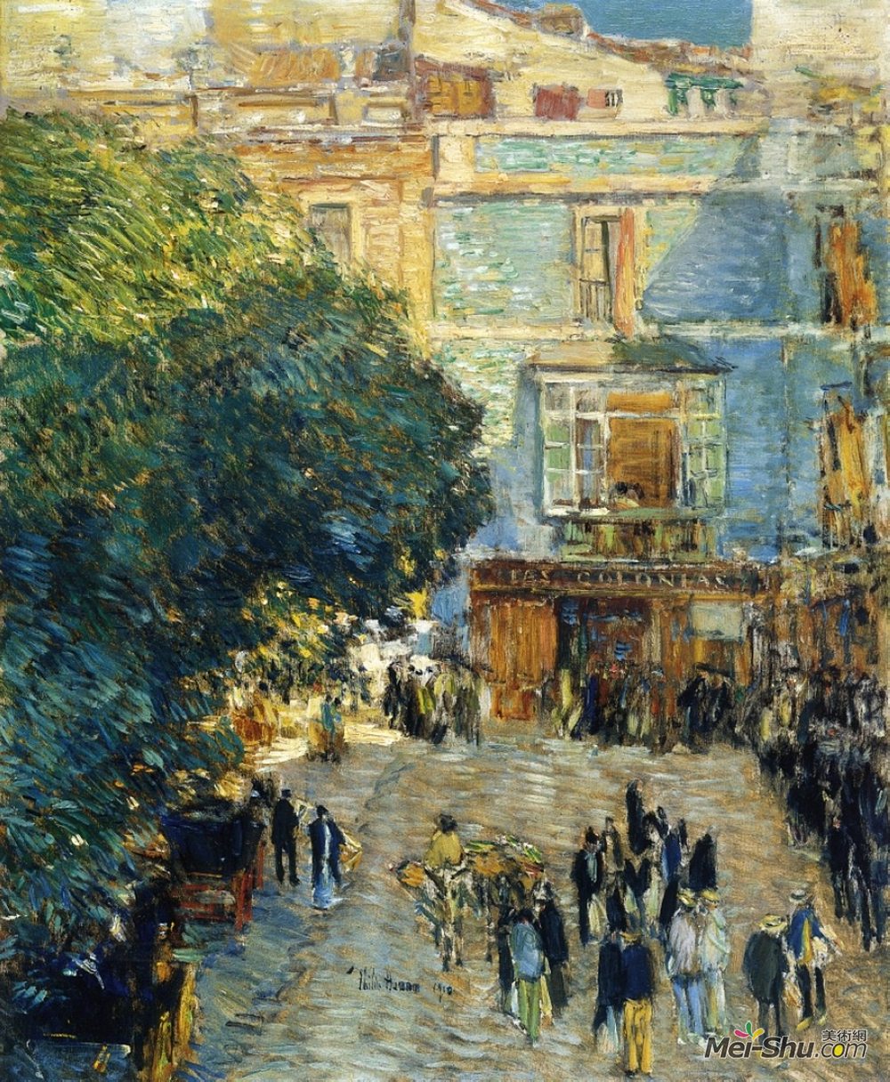 施尔德·哈森(Childe Hassam)高清作品《塞维利亚广场》