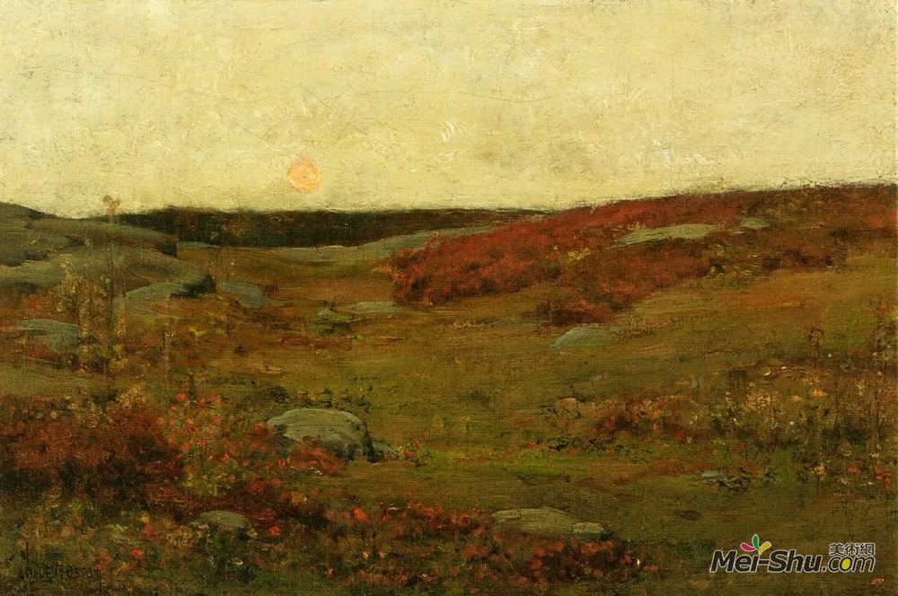 施尔德·哈森(Childe Hassam)高清作品《秋天，日出》