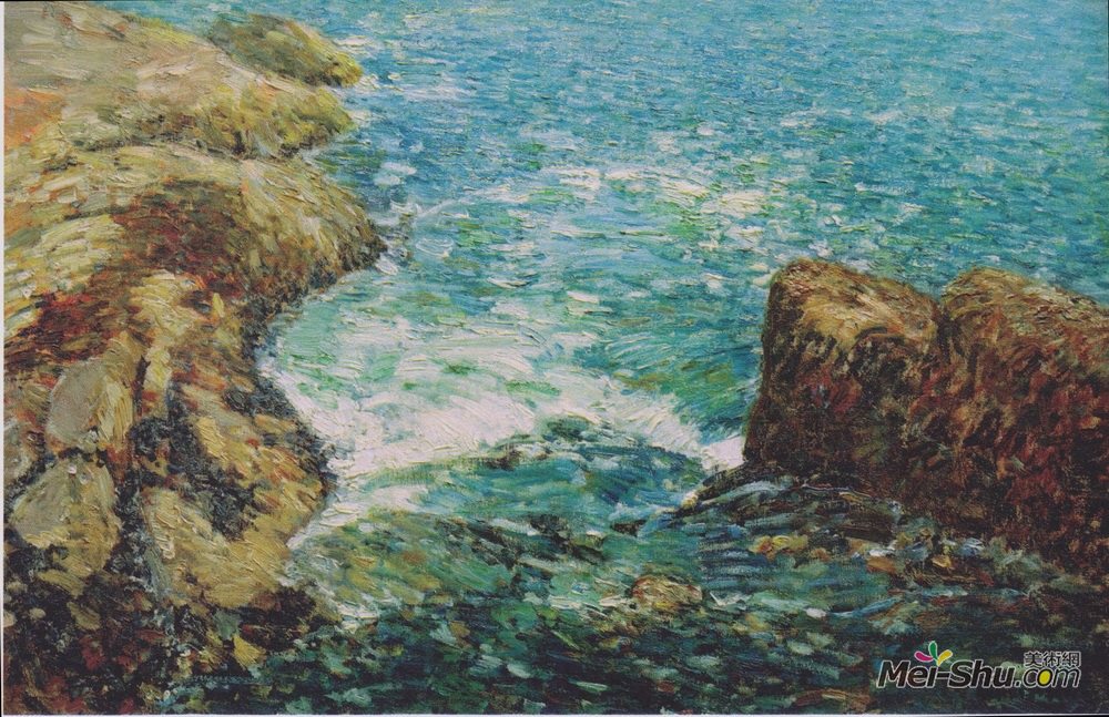 施尔德·哈森(Childe Hassam)高清作品《冲浪与岩石区》